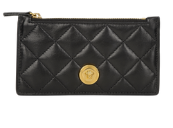 Versace Quilted Cardholder, Leather, Black, MII, DB/B, 2*